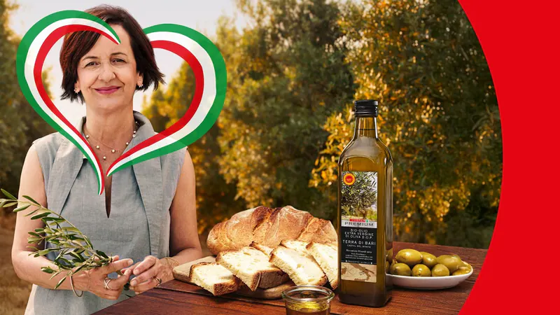 Gina Cassetta produziert mit Leidenschaft unser Olivenöl in Castel del Monte, Apulien.