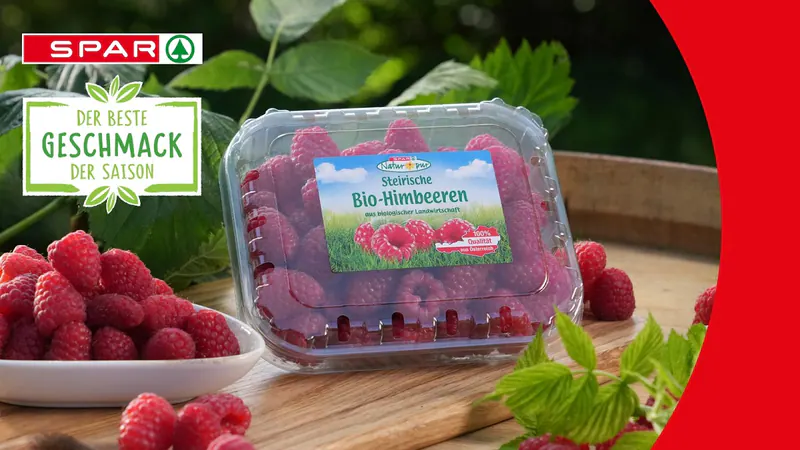 Bester Geschmack der Saison SPAR NATUR*pur Bio-Himbeeren